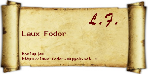 Laux Fodor névjegykártya